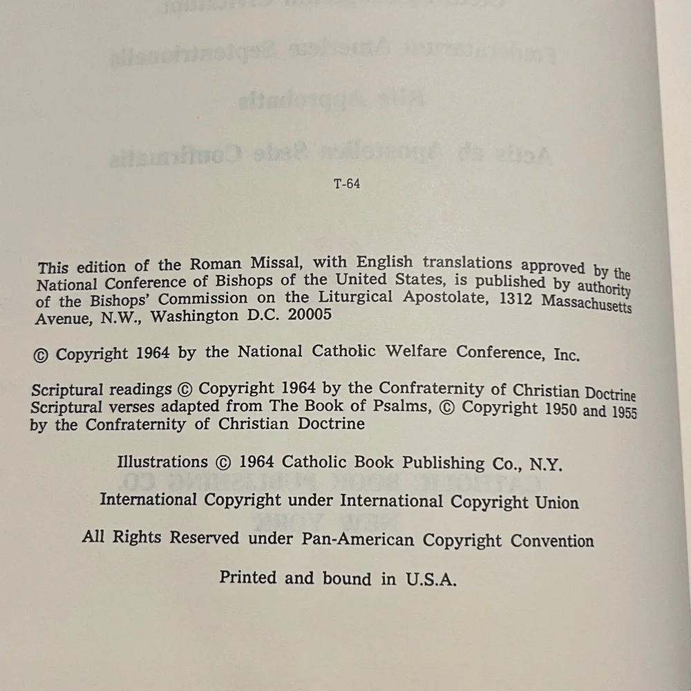 Vintage America roman missal